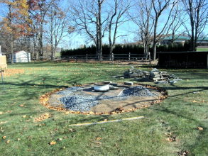 Natural Stone Fire Pit/Patio Construction - Danielsville, PA