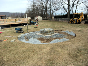 Natural Stone Fire Pit/Patio Construction - Danielsville, PA